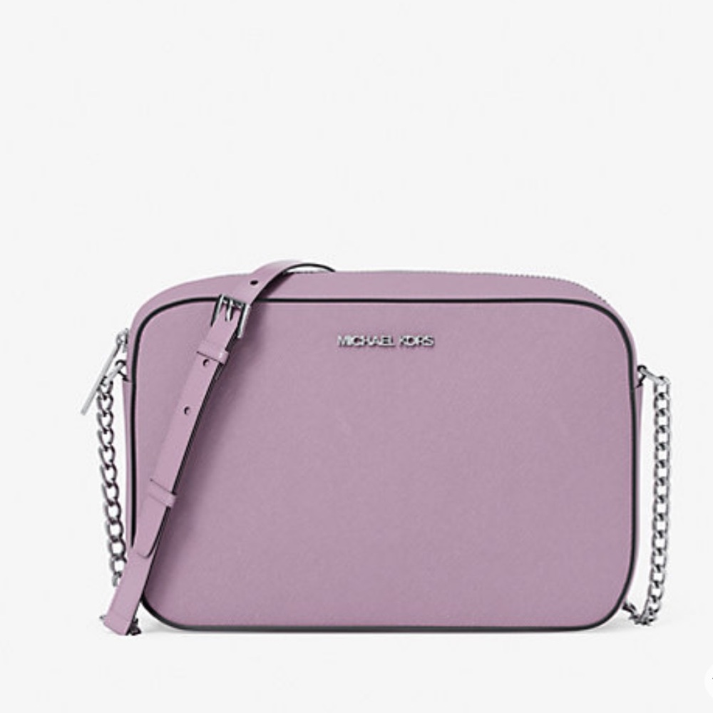 MICHAEL KORS Jet Set Large Saffiano Leather EW Crossbody Bag
Light Quartz 
NWT